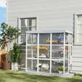 thumbnail image 3 of Topcobe Large Outdoor Catio Cat Enclosure with Hammock, Condo, Jump Platforms, Ladders, Ramps, Tarp, for 2-4 Large Cats, Outside Pet Shelter, Small Animal Habitat, Gray, 3 of 10