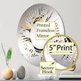 thumbnail image 3 of Designart "Contemporary Cheetah in Orange and Black" Animal Print Starburst Round Wall Mirror - Oval Printed Decorative Mirror - Multiple Color Options, 3 of 5