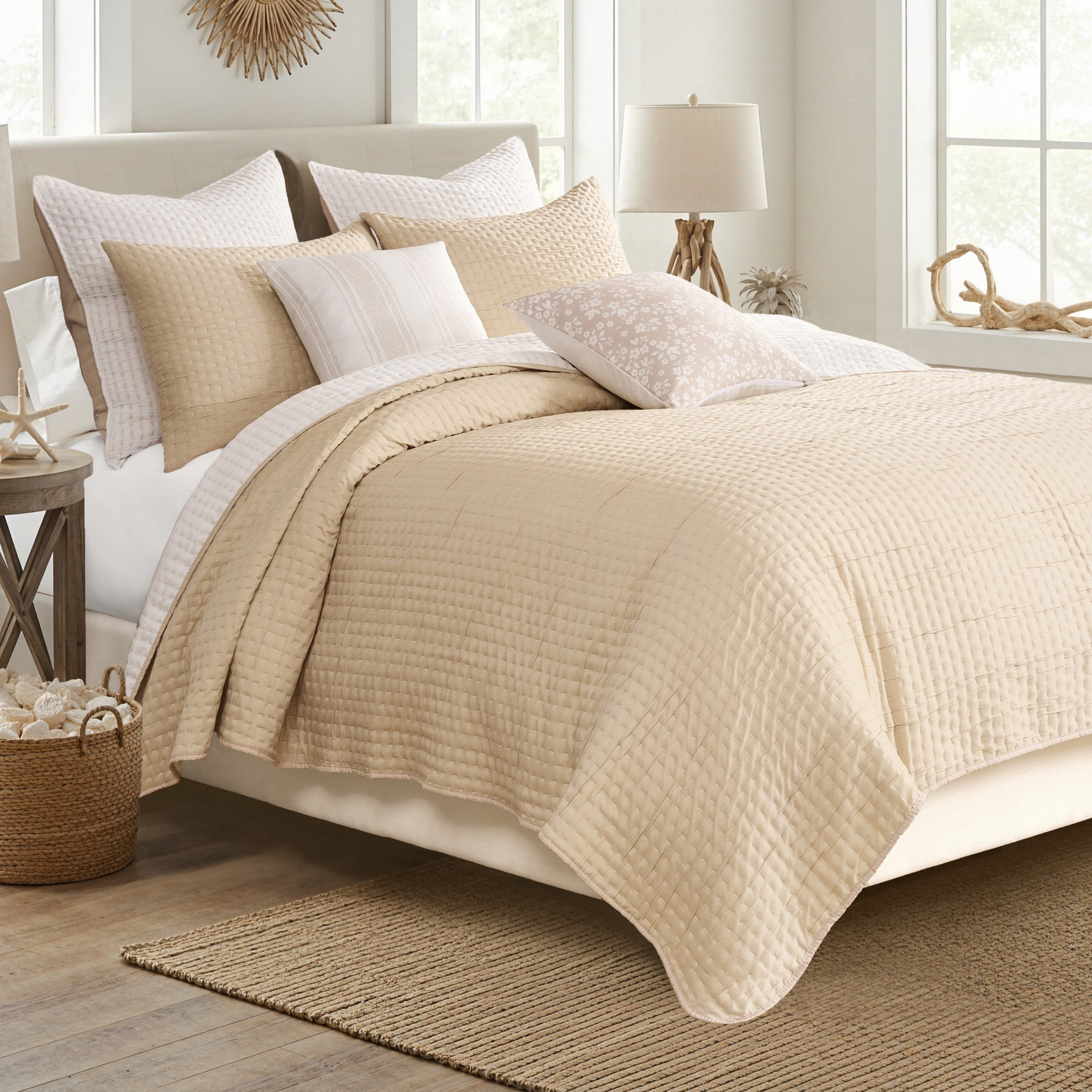 Greenland Home Homestead Natural Modern Farmhouse Quilt Set, 3-Piece King