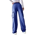 thumbnail image 4 of LilyLLL Womens Straight Leg Combat Cargo Trousers Casual Workwear Jogger Pants, 4 of 4