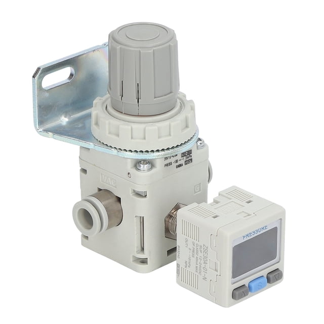 Régulateur de Pression d'Air, SMC -100 à -1.3kPa ABS Régulateur de Vide Pneumatique Résistant aux Chocs avec Manomètre Numérique pour l'Industrie