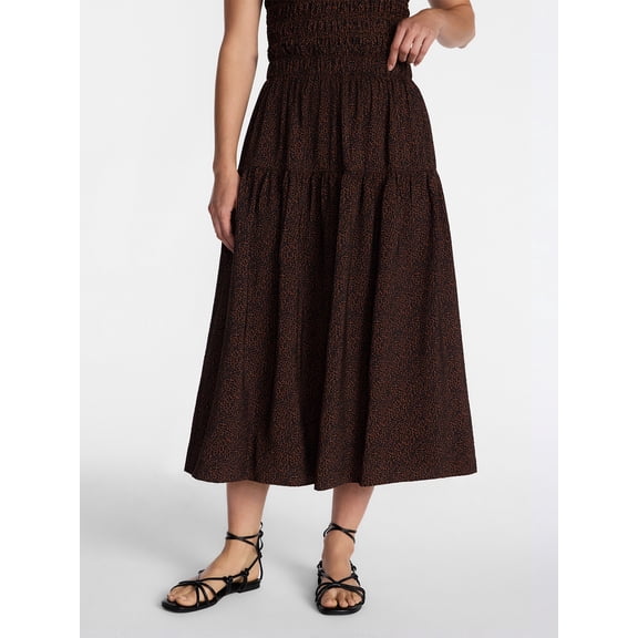 Time and Tru Women’s Tiered Maxi Skirt, Sizes XS-XXXL