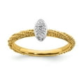 thumbnail image 2 of Diamond Sterling Silver Yellow Gold-Plated Ring, 2 of 8