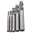 thumbnail image 1 of Juego de 5 brocas HSS de vástago recto y 4 ranuras de 4/6/8/10/12 mm para fresadoras CNC., 1 of 5