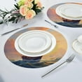 thumbnail image 6 of Old Sailing Ship Round Placemats Washable Placemats Non-Slip Heat-Resistant Table Place Mats for Dining Kitchen Holiday Party Table 15.4"-6PCS Home Decor, 6 of 7