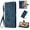 Darkblue, variant on For iPhone 16 Pro Max Phone Case,Anti-scratch PU Leather Flip Cover,With Card Slots,Strap,Flip Foldable Kickstand,Butterfly and Flower Embossing Design,Shockproof Non-Slip Wallet Case,Brown