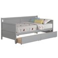 thumbnail image 6 of Daybed with Storage Drawers, LegaHome Twin Size Solid Wood Daybed Heavy Duty Storage Sofa Bed, 10 Wooden Slats Support, Twin Daybed Frame for Kids Teens Adult, Holds 250lbs, No Box Spring Needed, Gray, 6 of 15