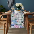 thumbnail image 2 of Watercolor Flowers Table Runner - 48 Inch Long, Kitchen Dining Table Runner Dresser Scarves, Spring Butterflies Floral Gray Plaid Farmhouse Decor for Coffee Tables Wedding Party Banquet, 2 of 8