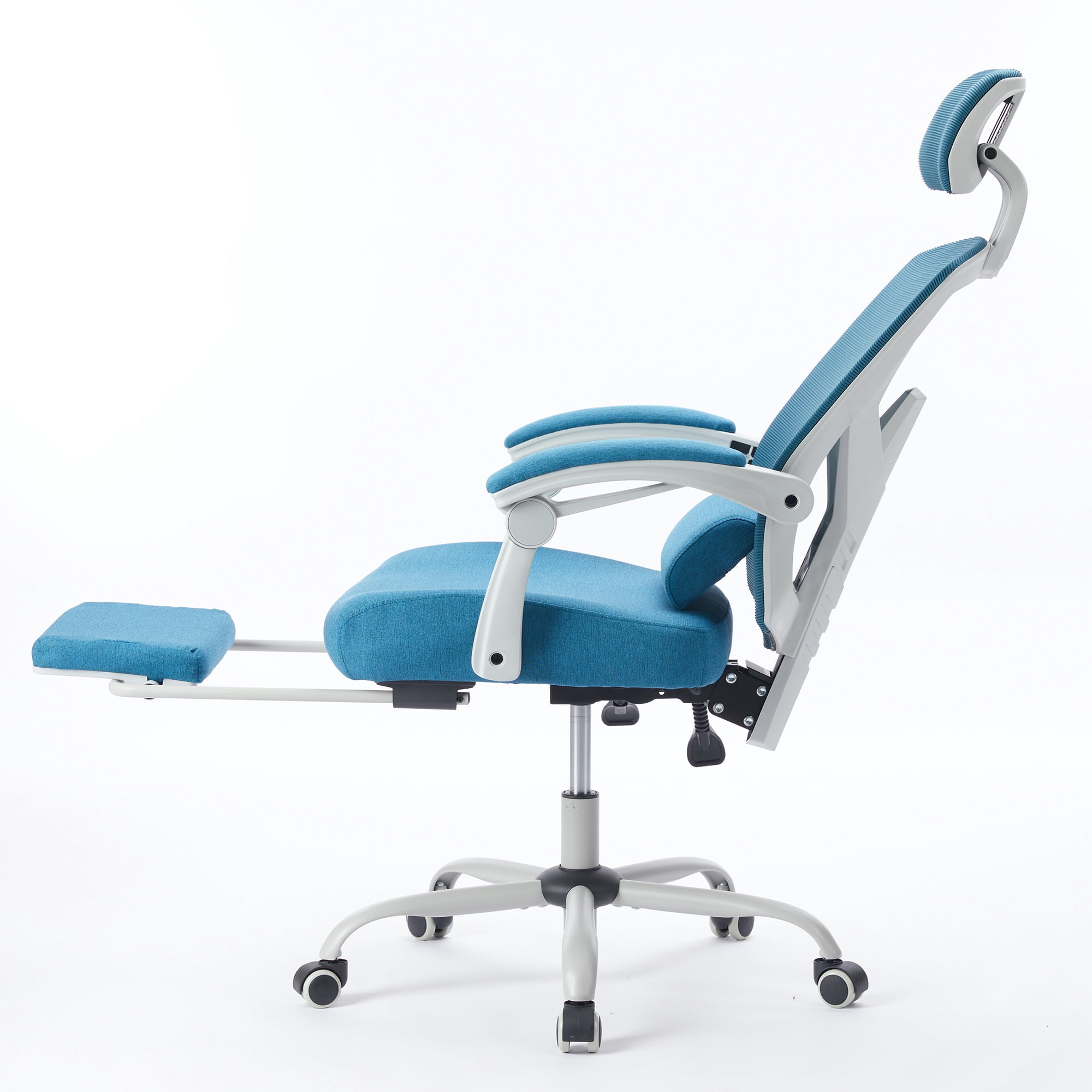 CONCETTA Ergonomic High Back Mesh Office Chair with Headrest, Footrest, Armrests for Adults, Blue