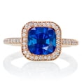 thumbnail image 2 of 1.5 Carat Bestselling Princess Halo Bridal Set with Sapphire and Diamond on 10k White Gold, 2 of 3