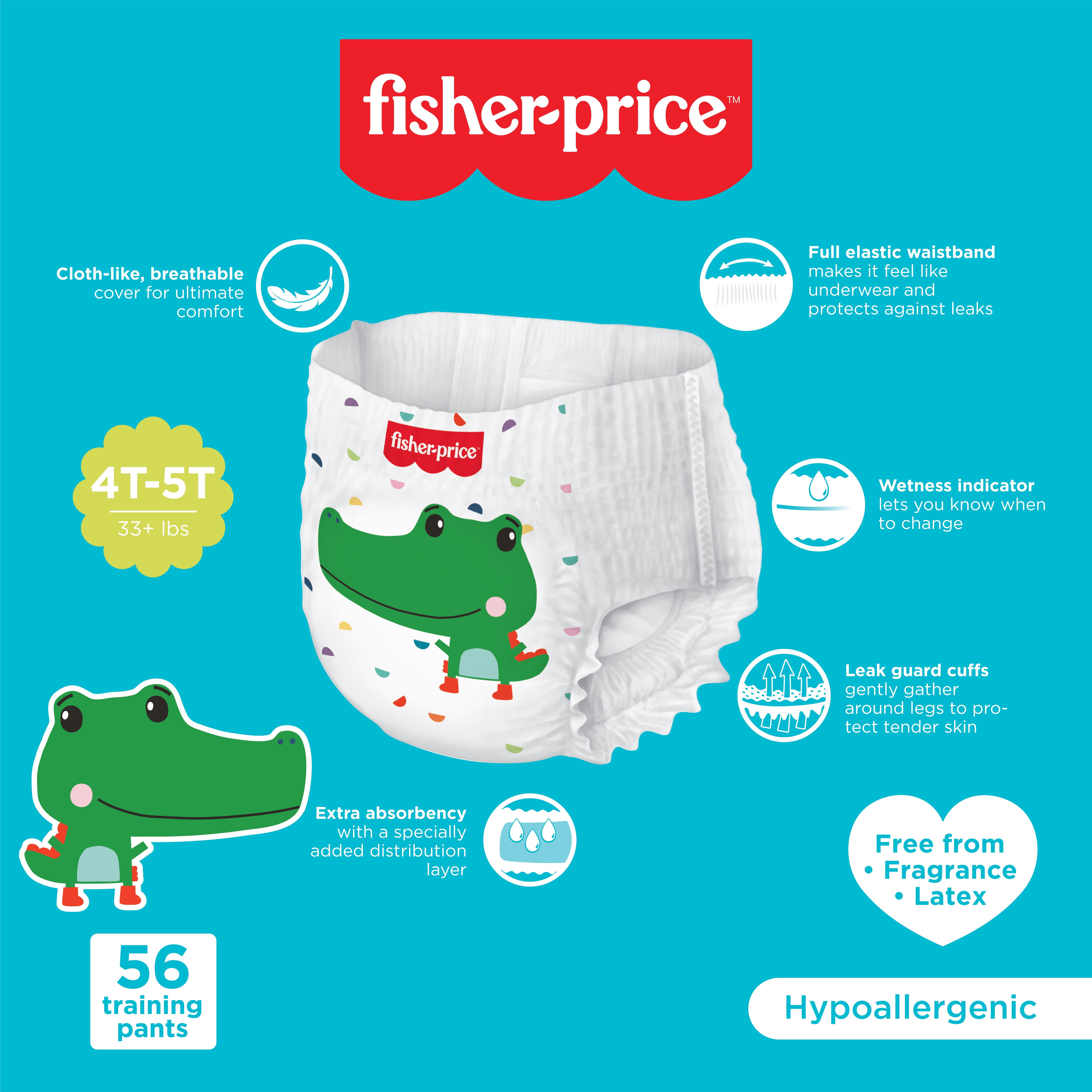 Fisher-Price Boys Pull-up Potty Training Pants for Toddlers, 4T-5T, 56 Count