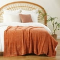 thumbnail image 4 of Battilo Orange Throw Blanket,Chenille Knit Throws,Farmhouse Halloween Blanket,Fall Throw,51"x67", 4 of 9
