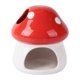 thumbnail image 1 of Casita de cerámica para hámster, refugio multiusos resistente para animales pequeños, con forma de seta. Rojo, 1 of 9
