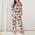 thumbnail image 2 of Pajamas for Women Set - paly American football funny Comfy Long Sleeve Button Up Pajama Sets for Women 2 Piece, Soft Sleepwear Nightwear Pjs Lounge Sets for Women with Pockets, 2 of 6