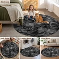thumbnail image 5 of Black Geometric Round Area Rug 7Ft Washable Circle Rugs for Dorm Laundry Room, Contemporary Minimalism Abstract Pattern Non-Slip Carpet Floor Mats Indoor Outdoor Carpet Runner Aesthetic Home Decor, 5 of 8