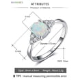 thumbnail image 2 of BadPiggies 100% 925 Sterling Silver Oval White Fire Opal Gemstone Ring for Womens Wedding Engagement (Size 8), 2 of 7