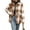 03#Light Brown, variant on Women's 2025 Fall Clothes Plaid Shacket Jacket Long Sleeve Button Down Flannel Shirts Fashion JacketNavy 4XL