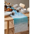thumbnail image 3 of Summer Beach Table Runner Blue Coastal Ocean Seaside Nautical Tablerunners 13 x 60 Inch, Table Decorations Tabletop Scarf for Summer Gathering Holiday Farmhouse Kitchen Dining Decor, 3 of 6