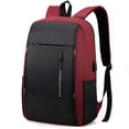 thumbnail image 1 of Mochila para portátil con puerto de carga USB para hombres y mujeres, color rojo, 1 of 6
