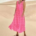 thumbnail image 2 of Robes d'Été pour Femmes en Lin Robe de Plage Décontractée Robe Midi avec Poches, 2 of 9
