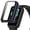 Blue, variant on GARENAS Watch Glass Screen Protector Watch Case Suitable for Band 7 Full Coverage Protective PC Material Tempered Glass All Inclusive Preservation(Dark Blue)