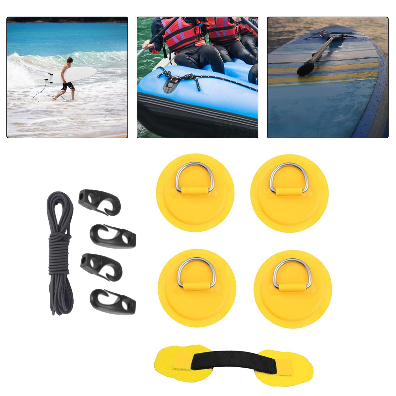 DimyFew D PVC Stainless Steel Durable Multifunctional 2.5M Black Round Bungee Cord Patch Yellow