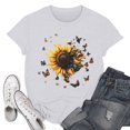 thumbnail image 2 of NAMTYQX Womens T Shirts Loose Fit Light Casual Boxy Fit mit Print Breathable Crewneck Short Sleeve Graphic Plus Size Womens Summer Shirts White Size M, 2 of 4