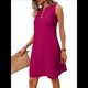 thumbnail image 3 of Vestido Informal de Corte A para Mujer, Sin Mangas, Cuello en V, Plisado, Suelto, 2025 Rosa Roja L, 3 of 9