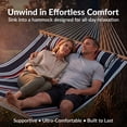 thumbnail image 3 of Sunnydaze 2-Person Quilted Polyester Spreader Bar Hammock, 450 lb Capacity -Nautical Stripe, 3 of 13