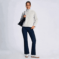 thumbnail image 6 of Feekit Women's Fleece Lined Flare Pants, High Waisted Stretch Casual Pants with Zipper Pockets, Soft Warm Yoga Pants for Everyday Wear, 6 of 9