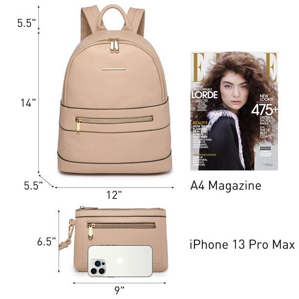 Vansarto Women Fashion Zipper Medium Backpack Purse Faux  display picture 2