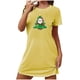 thumbnail image 2 of Camisón corto navideño para mujer, talla grande, cuello redondo, manga corta, estampado en el pecho, vestido de noche para mujer, 2 of 3