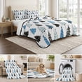 thumbnail image 6 of Quilts Full Size Bedding Set, Christmas Trees Lightweight Quilted Comforter, Xmas Trees Polka Dots Plaid Blue Black Soft Reversible Bedspread Coverlet with Pillow Covers for All Season, 78" x 90", 6 of 9
