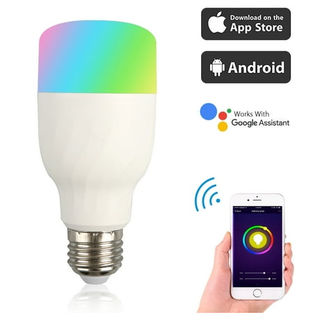 EEEKit E26 E27 B22 WiFi Smart LED Bulb 7W RGB APP Remote Control Light Lamp for Google (Best Calendar App For Google)