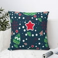 thumbnail image 4 of Fuzoiu Christmas Print Square Pillow Cover,Hidden Zipper Design,Luxury Square Pillow Case, Throw Pillow,Couch Cushion-18"x18", 4 of 7
