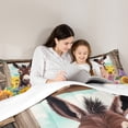 thumbnail image 5 of Homewish Kawaii Brown Donkey Full Size Comforter Sets, Cartoon Farm Animal Bedding Comforter Set, Sunflower Floral Print Bedding Sets, Ultra Soft Bedroom Decor, 3 Pieces, 5 of 8