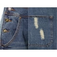thumbnail image 7 of Women's Denim Straight Leg Jeans Available in Regular, Petite, and Tall Lengths Distressed Raw Scratch Style Tapered Leg Overalls, 7 of 7