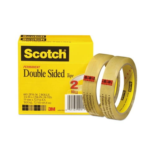 2 Rolls 3.75"x55 yd Double sided tissue tape wrinkle free high tack DT63Q 