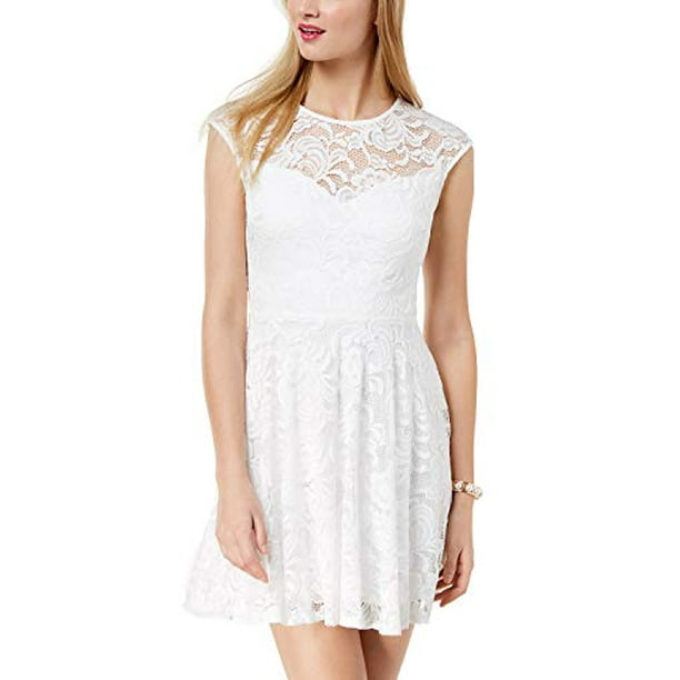 B Darlin B Darlin Lace ButtonBack Fit & Flare Dress Juniors 11/12 White dress MSRP 69