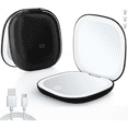 thumbnail image 2 of HTSQYL Portable LED Lighted Makeup Mirror with 1x/10x Magnification and Compact Mirror with Light for Purse Pocket- Ideal Travel and Home Vanity Accessory Women Gifts (Black), 2 of 2