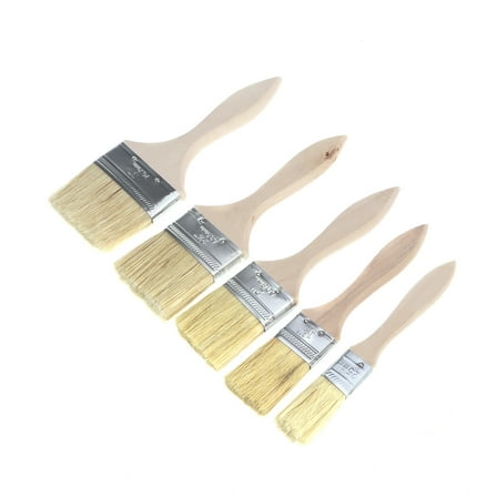 FELTECHELECTR 5Pcs Premium Bristle Paint Brushes for Furniture Restoration and Wall Painting 1 to 3 Inch
