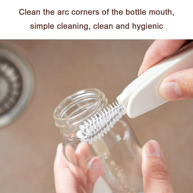 Tiny 3 in 1 Cleaning Brush, Mini Multi-Functional Crevice Cleaning Brush,  Water Bottle Cleaning Tools, for Bottle Cup Lid, Nursing Bottle Cup 