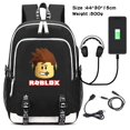 thumbnail image 2 of Mochila Roblox Virtual World para estudiantes, Bolsa Escolar con carga USB, de tela Oxford para ordenador, 2 of 4