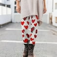 thumbnail image 5 of Ecqkame Women's Valentines Day Leggings Hearts Print Yoga Sports Fitness Pants Casual Hip Stretch Tight Pants Red M, 5 of 9