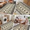 thumbnail image 6 of Black Khaki Boho Area Rugs Collection 2.7'x5', Vintage Ethnic Tribe Abstract Art Retro Non Slip Indoor Rectangle Throw Runner Rug Floor Mat Carpet for Living Room Dining Table Bedroom Nursery, 6 of 9