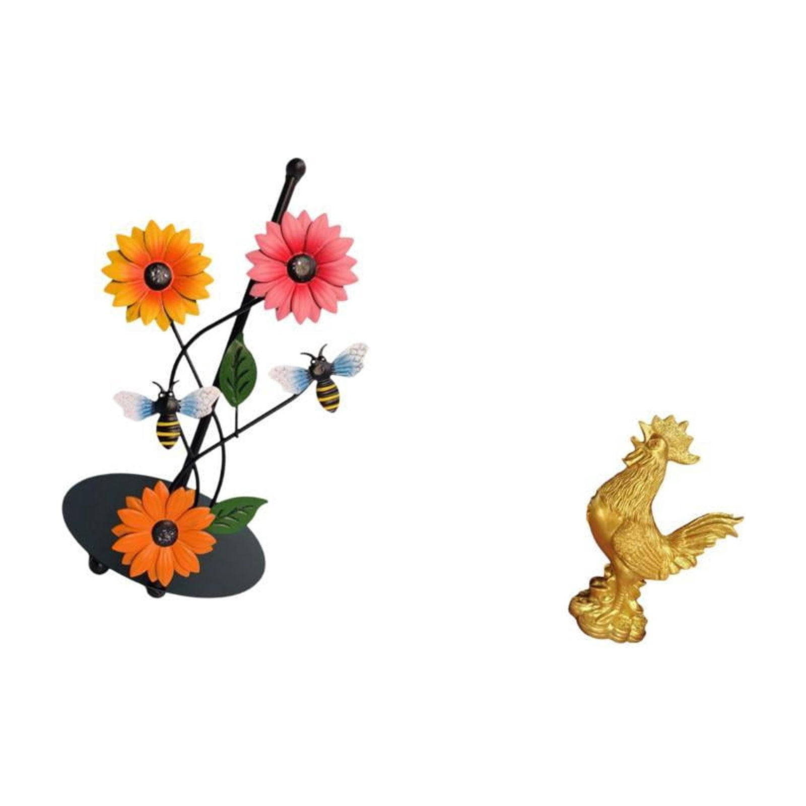 Fiocias Chicken Paper Towel Holder Dispenser Non Slip Vertical Tissue Rack Feng Shui Decor Rooster Statue Sculpture for Home Birthday Anniversaries Housewarmi