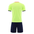 thumbnail image 2 of Haitryli Kids Boys Football Jersey Training Outfits Gradient Print T Shirt with Athletic Shorts Set Fluorescent_Green 3XS, 2 of 7