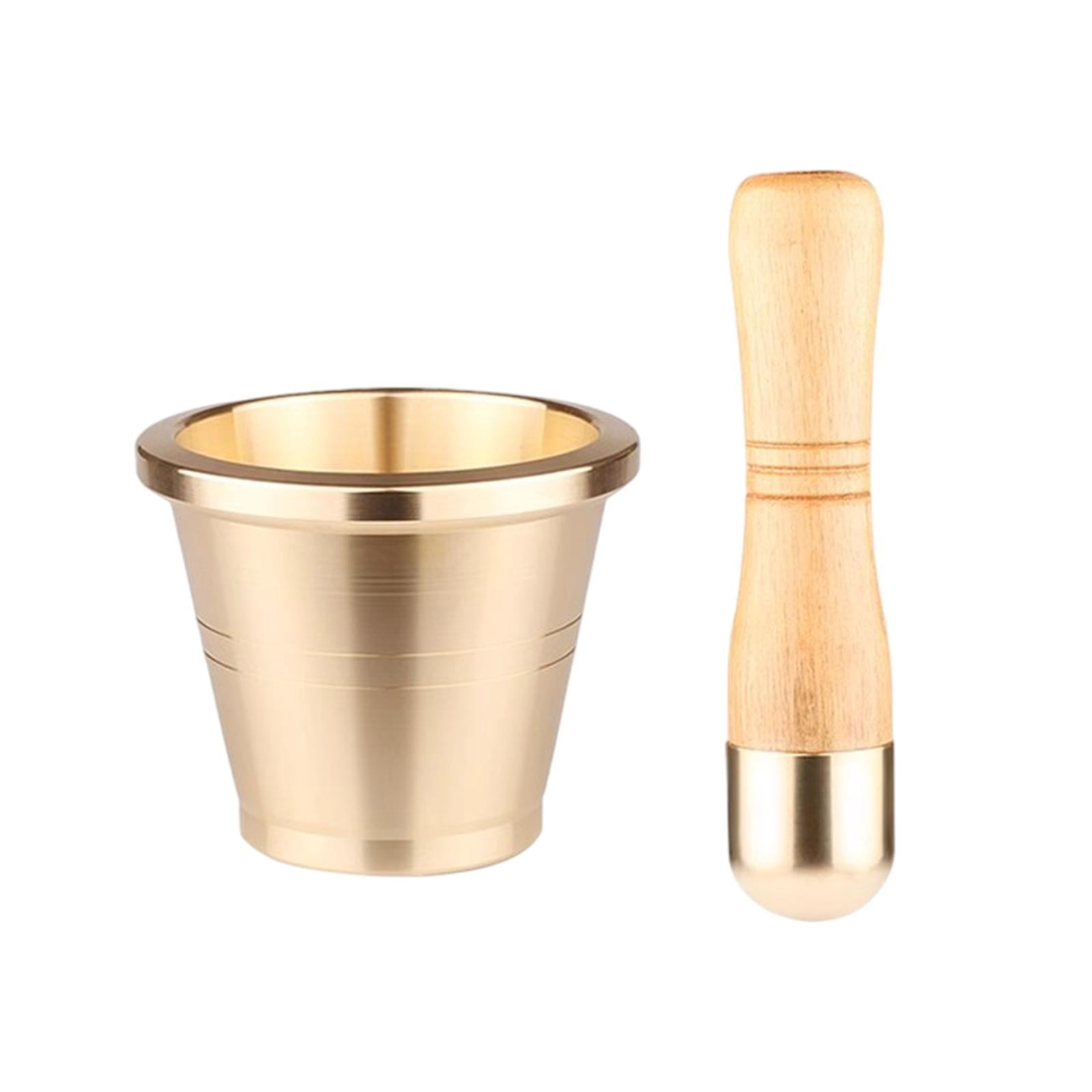 Fiocias Brass Grinder Set Garlic Crusher Versatile Easy to Clean Salt Pepper Mills Spice Small