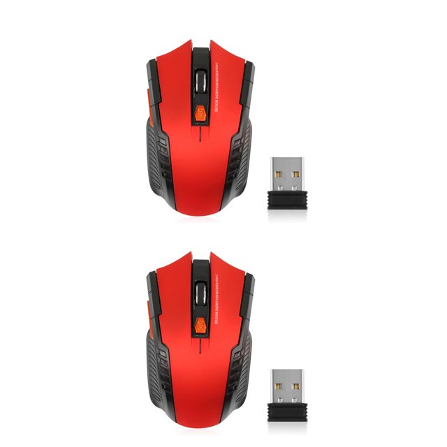Sidaley Ratón óptico inalámbrico 6 teclas Accesorios para ratones de computadora para juegos Rojo Type2 NO2
