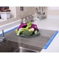 thumbnail image 3 of 17.8''x16'' Roll Up Dish Drying Rack Over The Sink Dish Drying Rack 304 Stainless Steel Dish Rack Foldable Dish Drainers For Kitchen Sink Counter By, 3 of 5